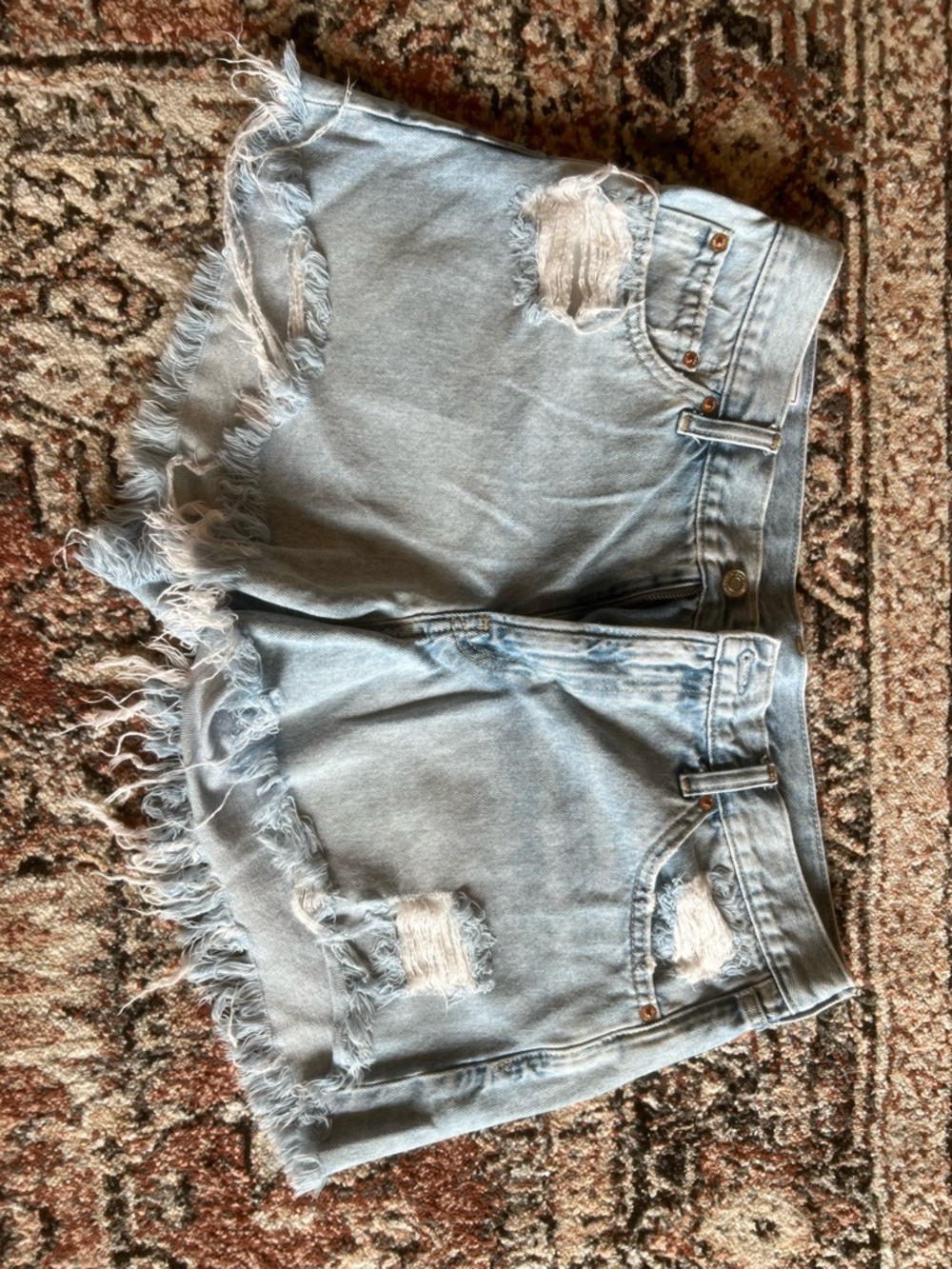 GAP Light Blue Distressed Denim Cutoff Shorts